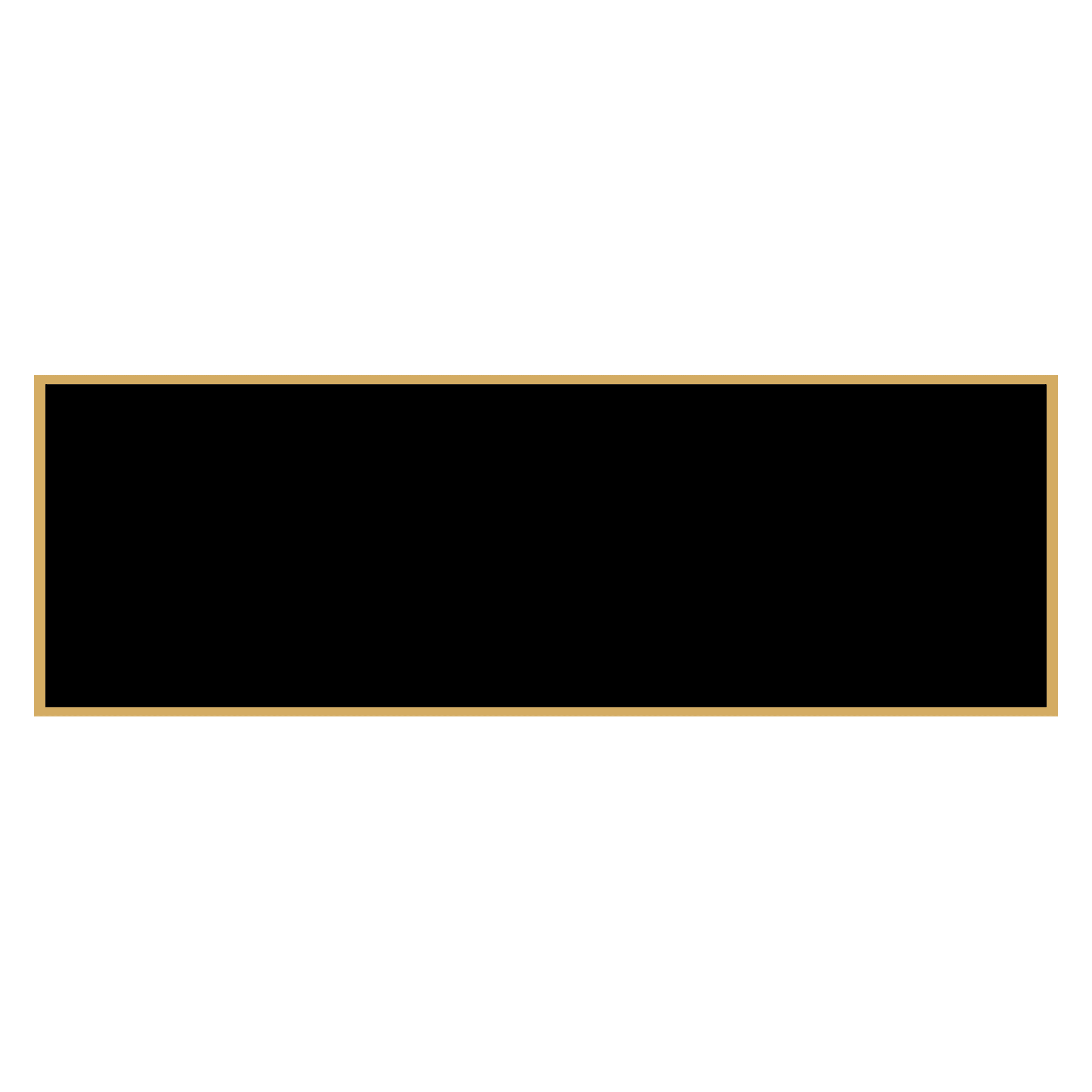 Custom Engraved Brass Identification Plates with Gold Border Rectangle / 1 1/16" x 3 1/16"