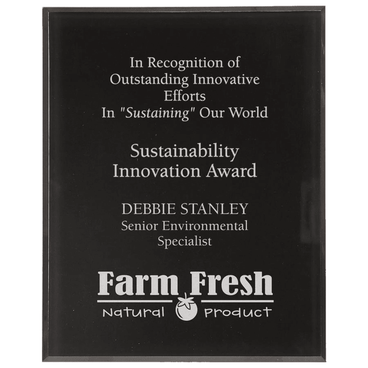 Acrylic Award Plaque – Marble, Stars & Stripes or Solid Black - 7" x 9"