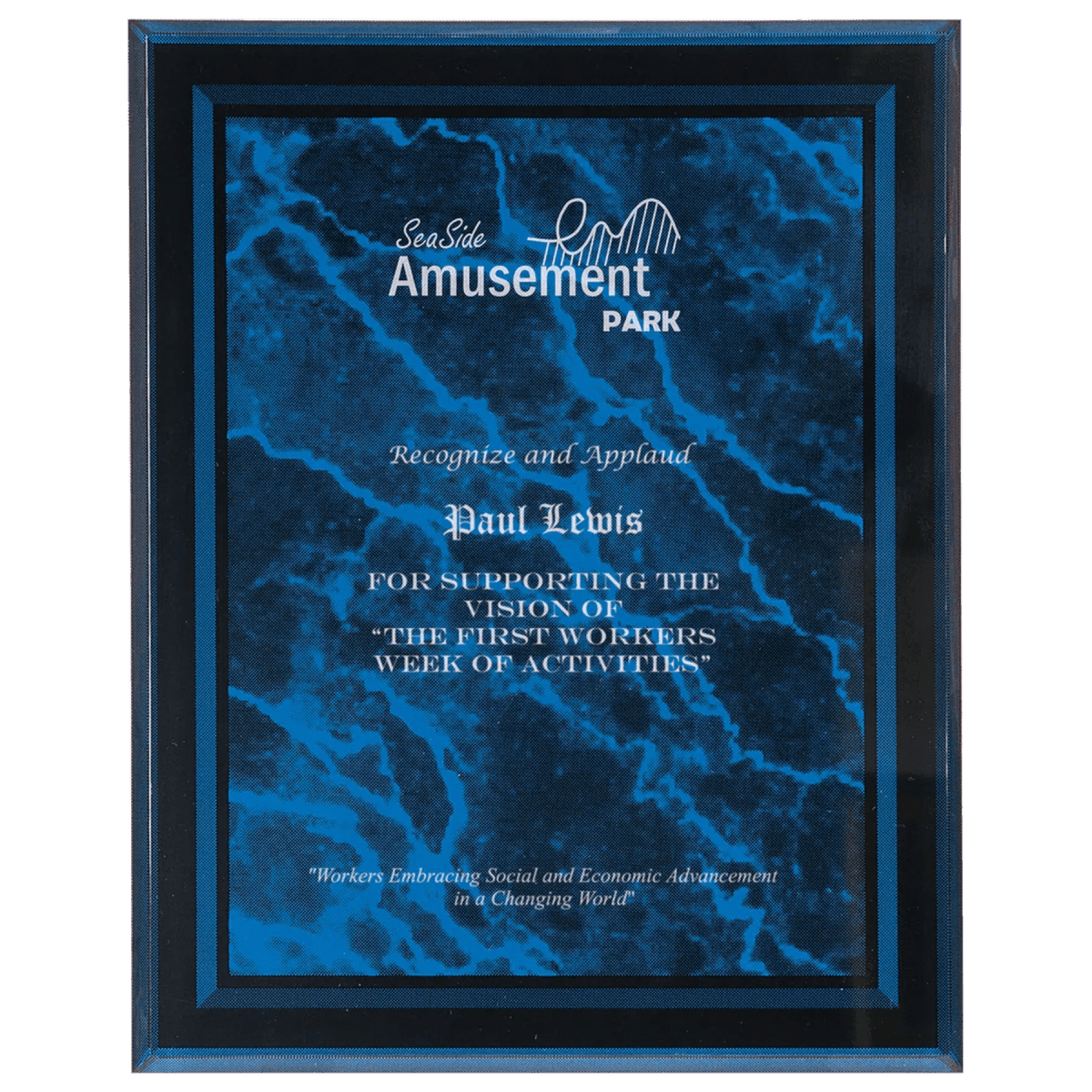 Acrylic Award Plaque – Marble, Stars & Stripes or Solid Black - 7" x 9"