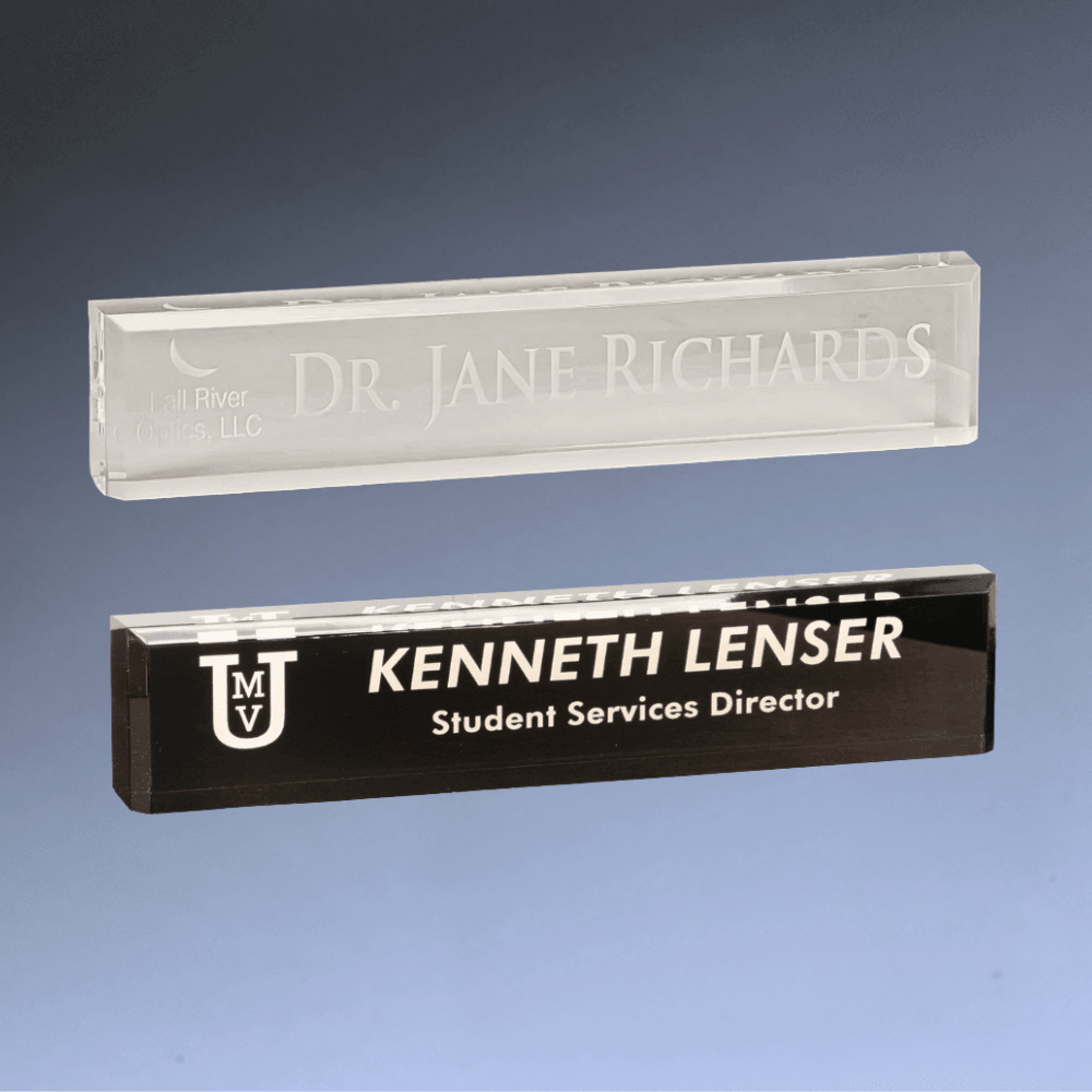 Acrylic Name Bar - Clear or Black - Black