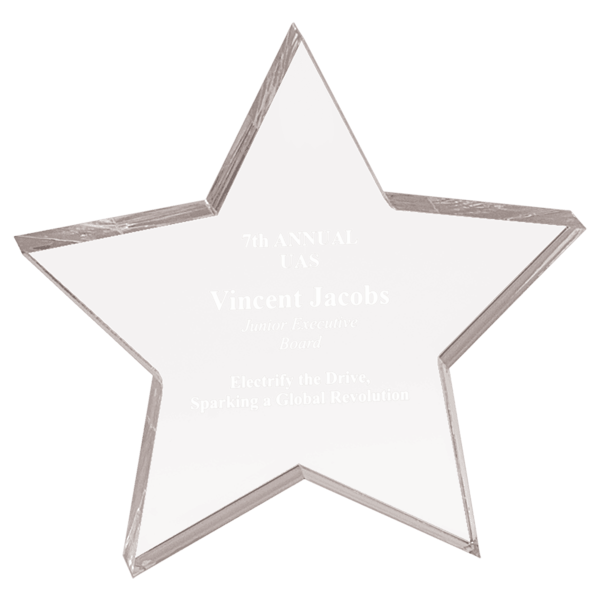 Acrylic Paperweights with Engraved Personalization - Star