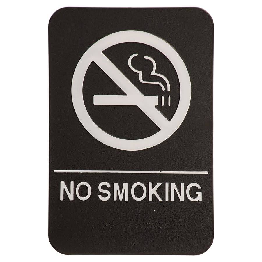 ADA Compliant Signs - Restroom and Access Signs with Braille No Smoking ADA Sign / Black / 6" x 9"