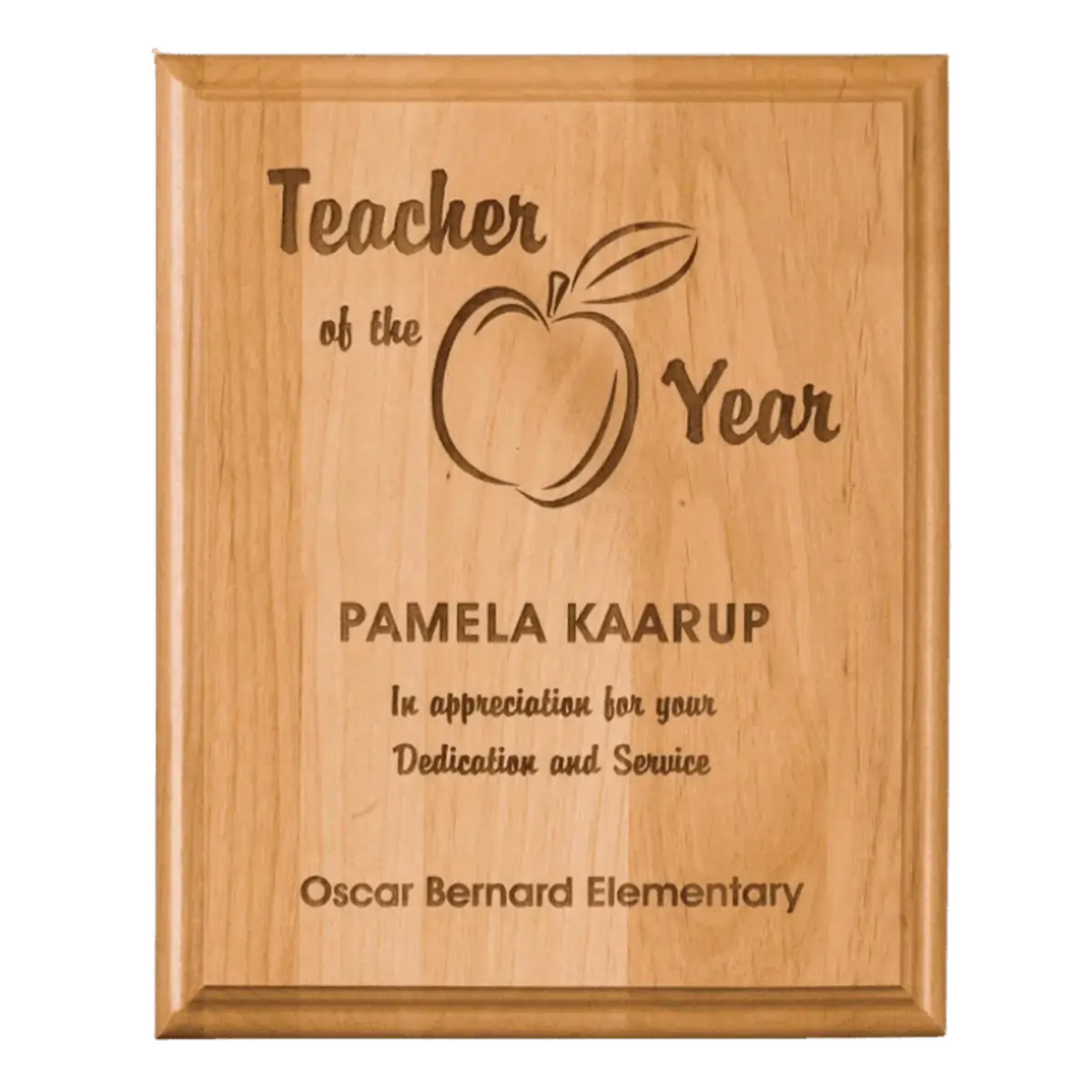 Red Alder Step-Edge Plaque Board with Custom Engraving 4" x 6"