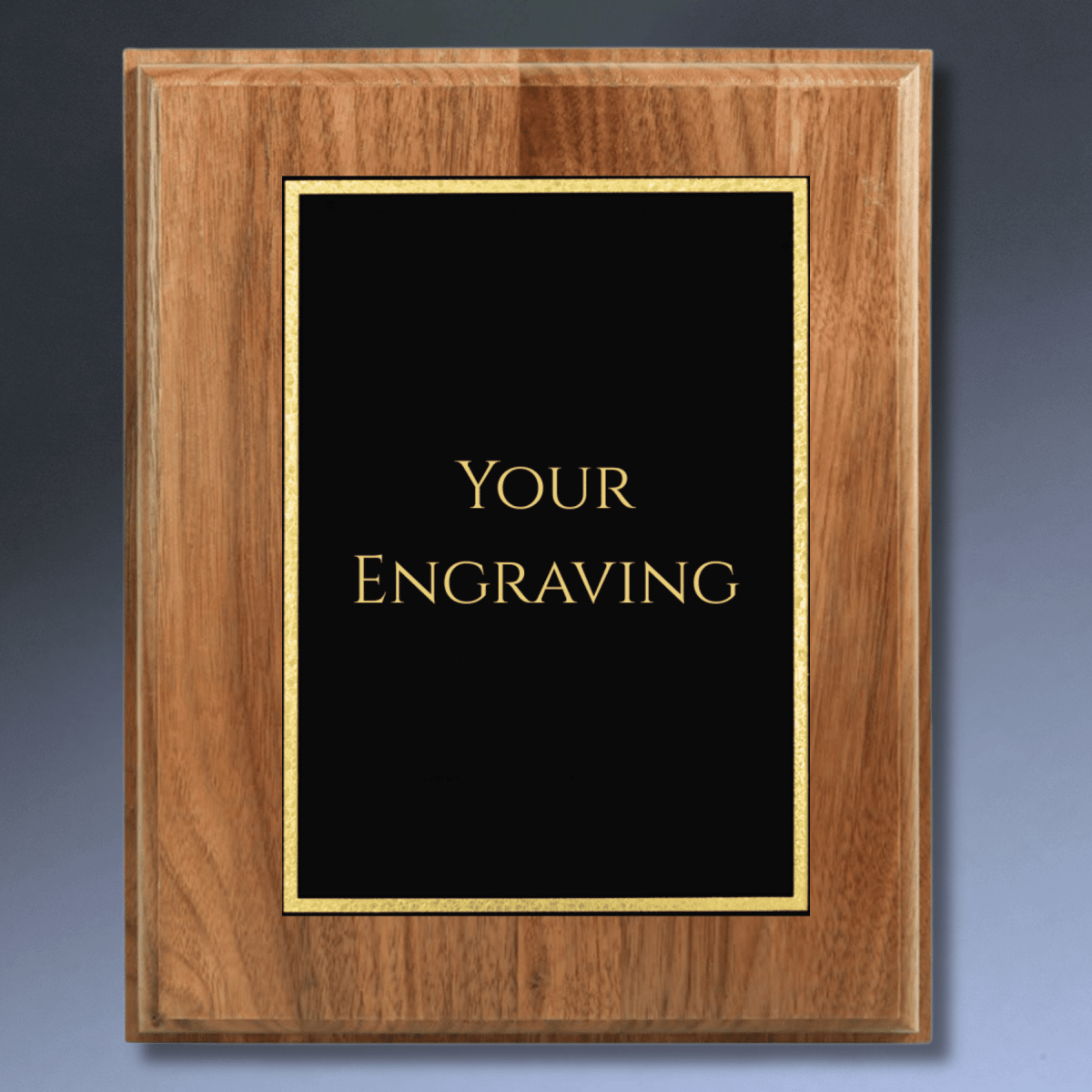 All American Walnut Step - Edge Plaque Board - Engrave or Add Plate - 4" x 6"