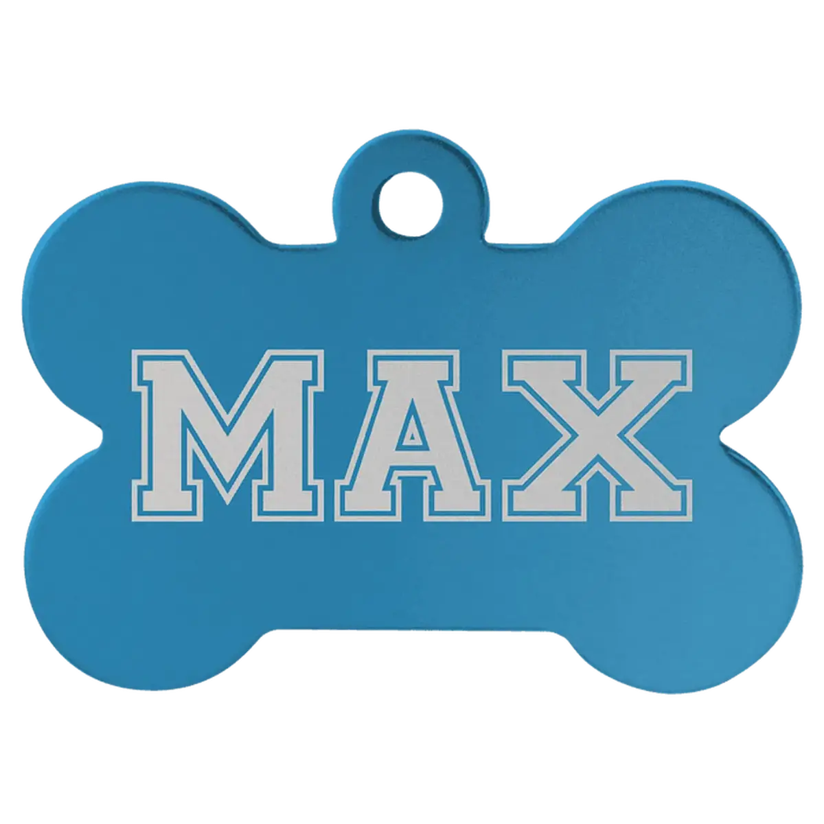 Personalized Pet Tags - Anodized Aluminum and Swarovski Crystal Bone / Blue / 1 1/4" x 3/4"