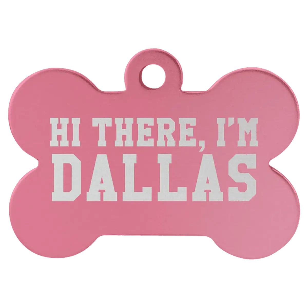 Personalized Pet Tags - Anodized Aluminum and Swarovski Crystal Bone / Pink / 1 1/4" x 3/4"
