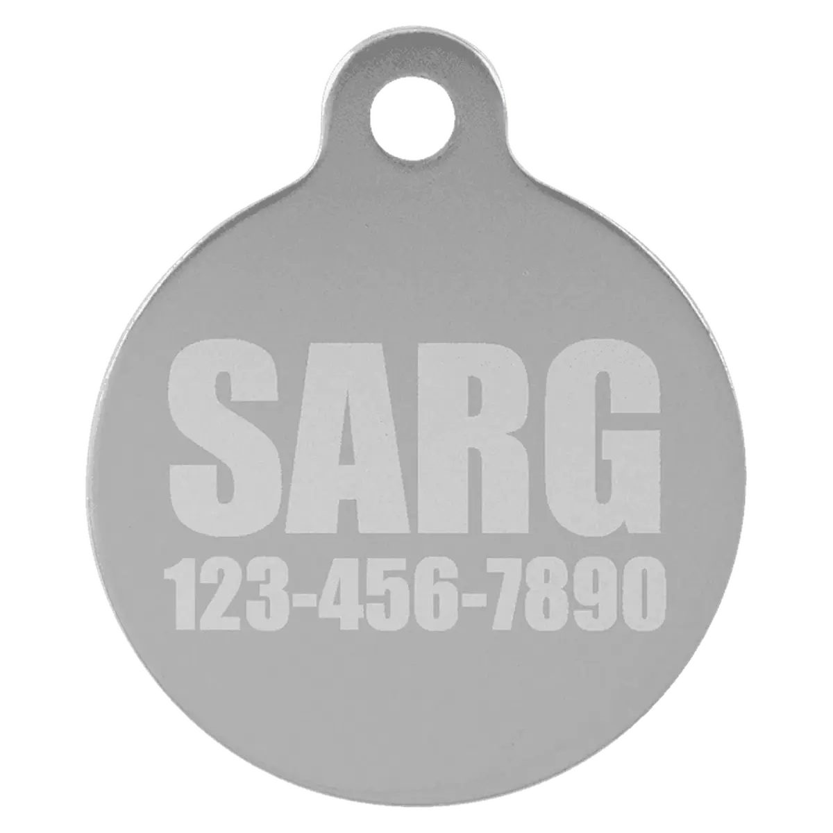 Anodized Aluminum Round Pet Tag (Various Colors and Sizes) 1 1/4" / Silver