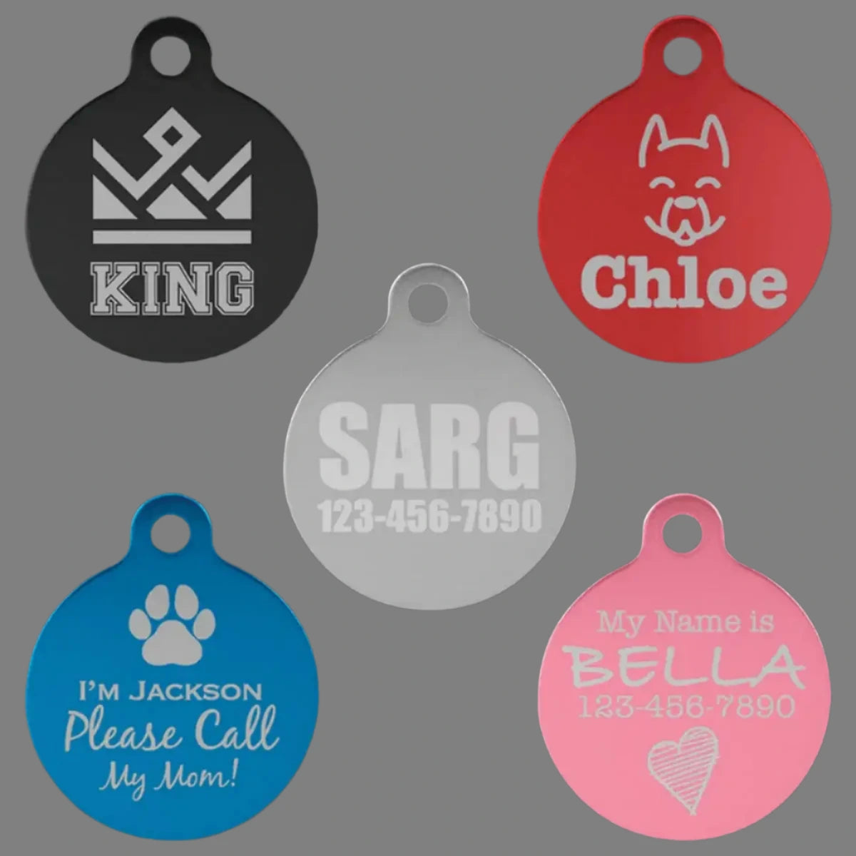 Personalized Pet Tags - Anodized Aluminum and Swarovski Crystal Bone / Black / 1 1/4" x 3/4"
