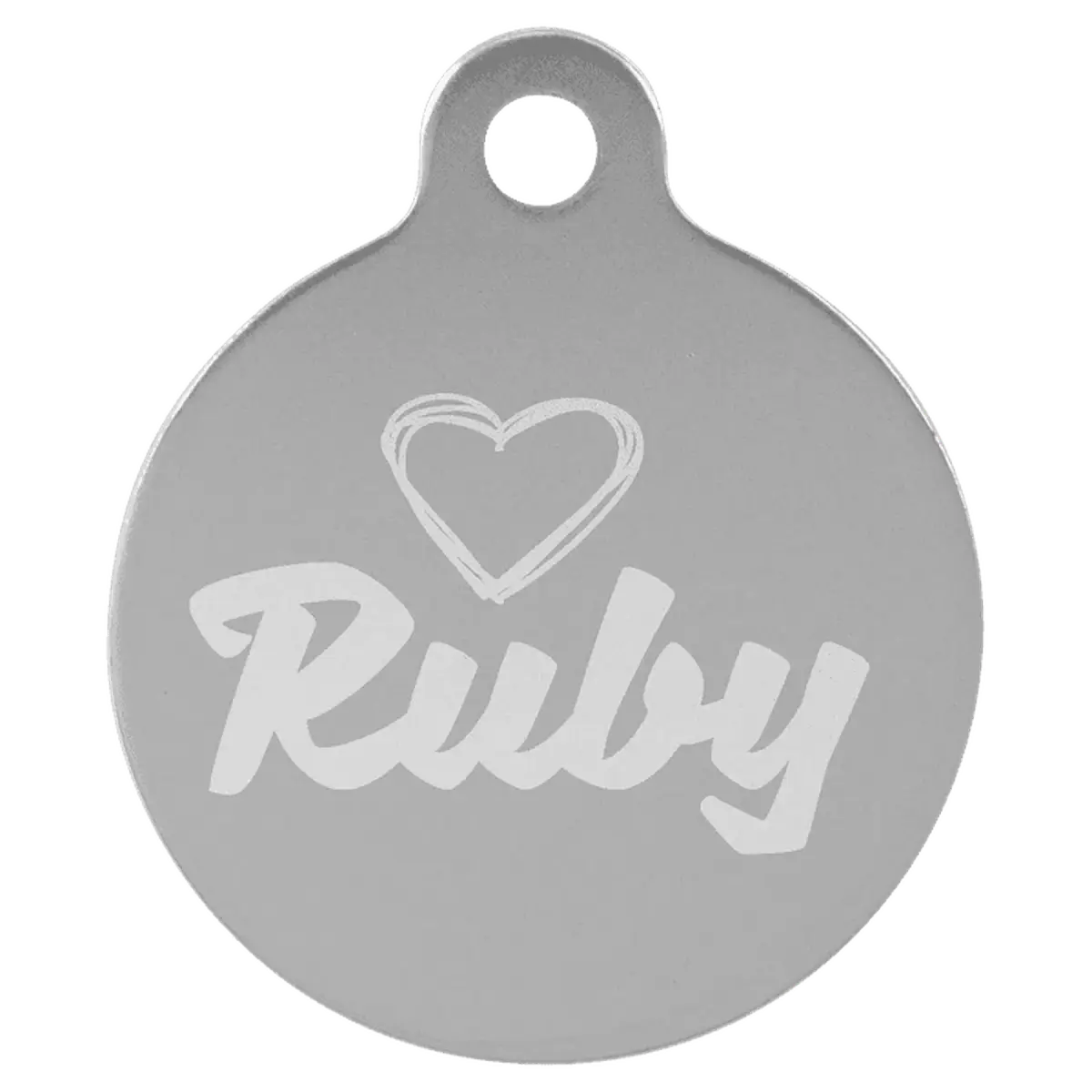 Anodized Aluminum Round Pet Tag (Various Colors and Sizes) 1" / Silver