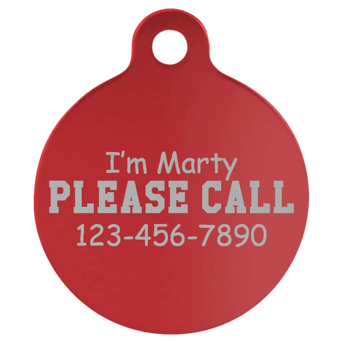 Anodized Aluminum Round Pet Tag (Various Colors and Sizes) 1" / Red