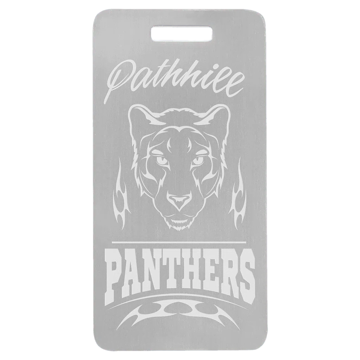 Personalized Luggage Tags - Engraved Aluminum Identification Tags Silver / 3 7/8" x 2