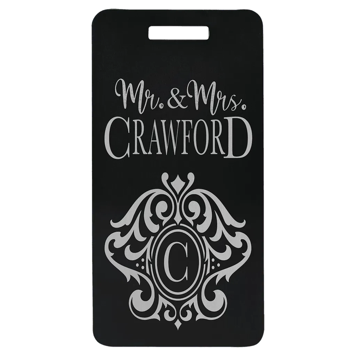 Personalized Luggage Tags - Engraved Aluminum Identification Tags Black / 3 7/8" x 2