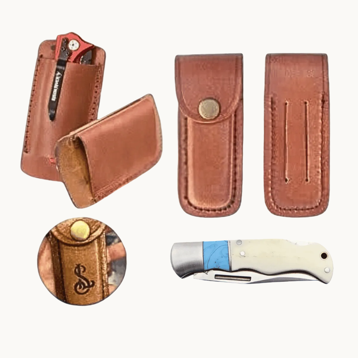 Bison River Leather Belt Sheaths for Survival Knives - Belt Sheath