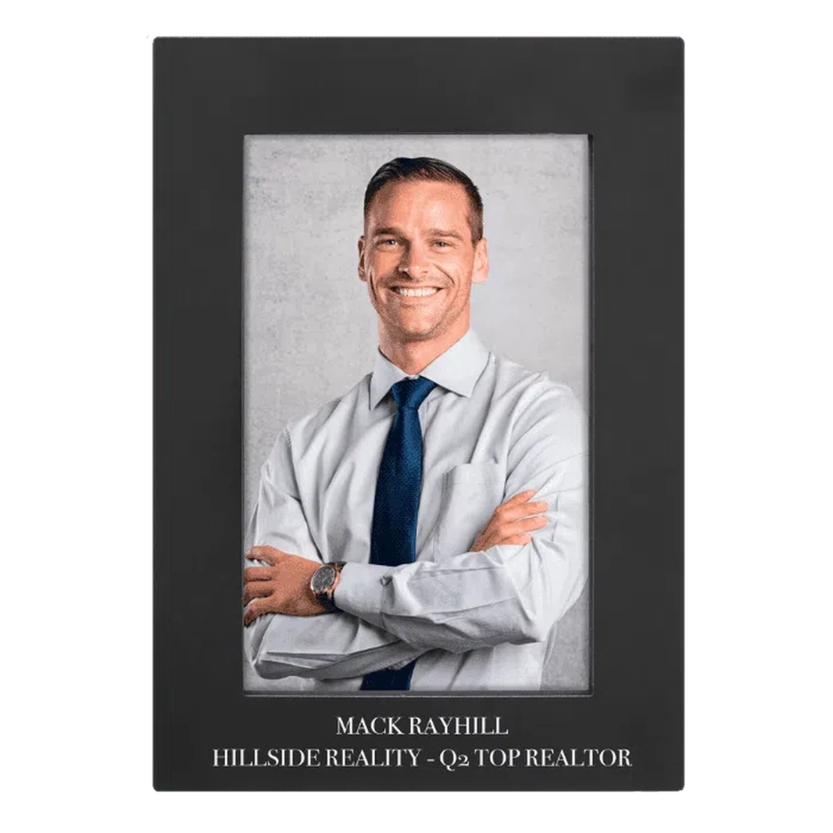 Custom Engraved Aluminum Picture Frames in Modern Styles Black / 4" x 6"