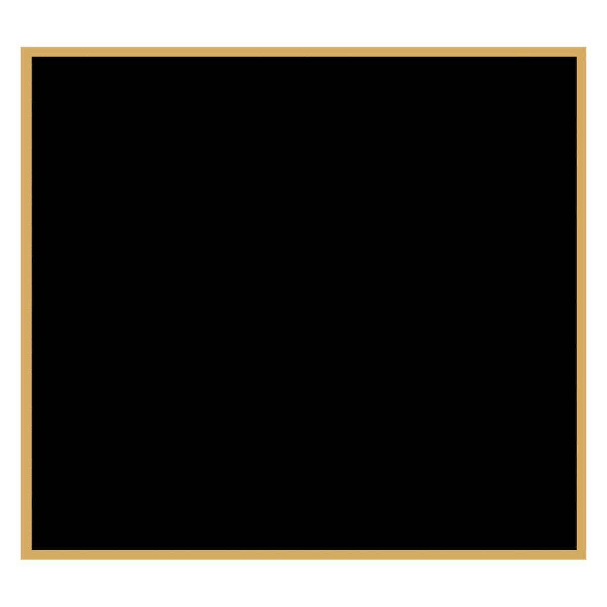 Black Brass Engraving Plates with Gold Border - Rectangle
