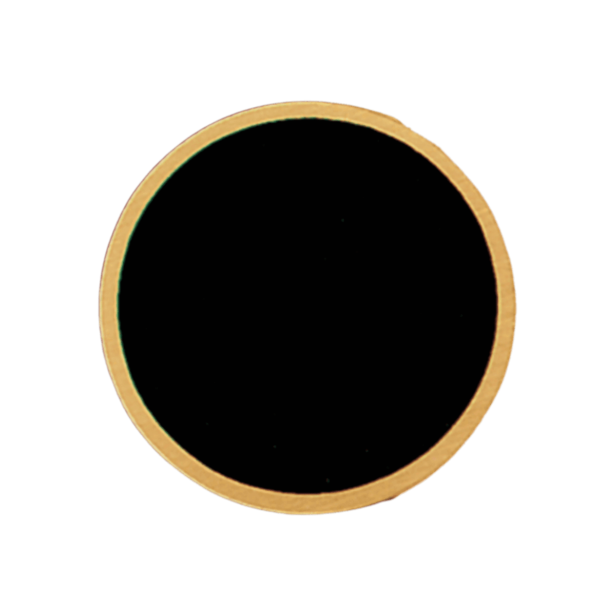 Black Brass Engraving Plates with Gold Border - Round