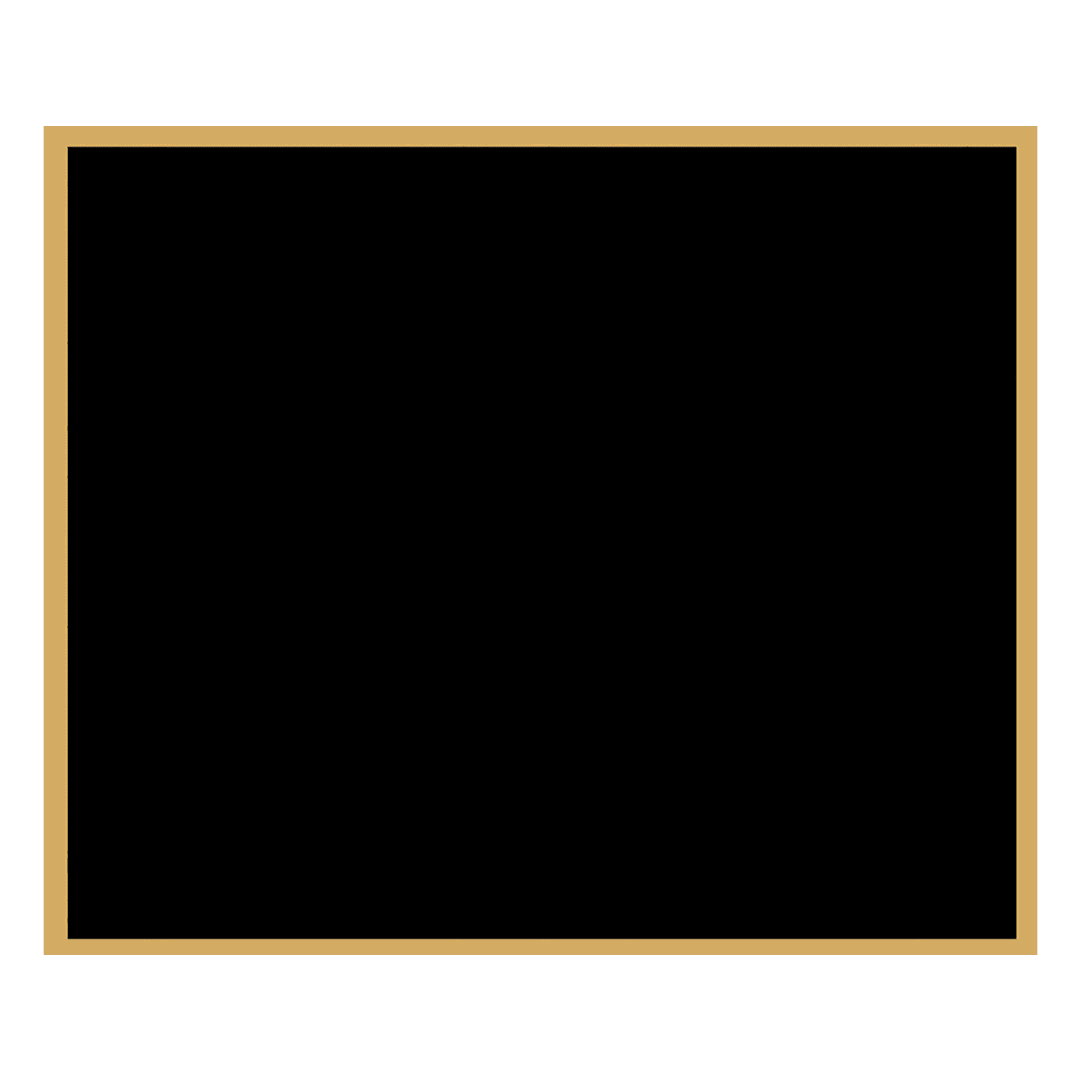 Black Brass Engraving Plates with Gold Border - Rectangle