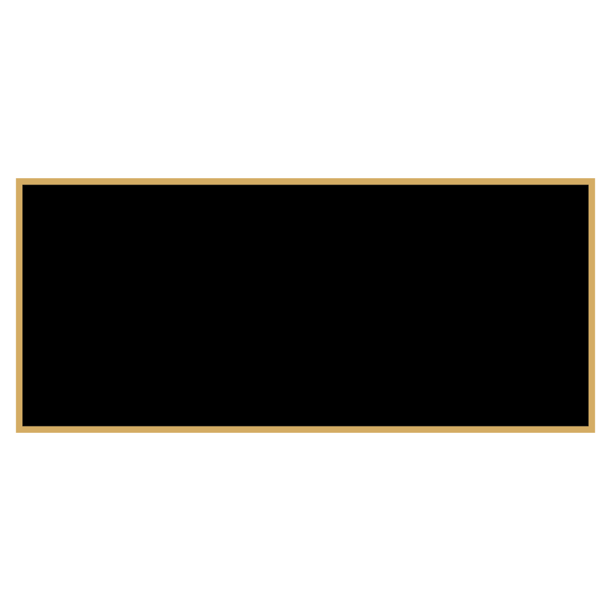 Black Brass Engraving Plates with Gold Border - Rectangle