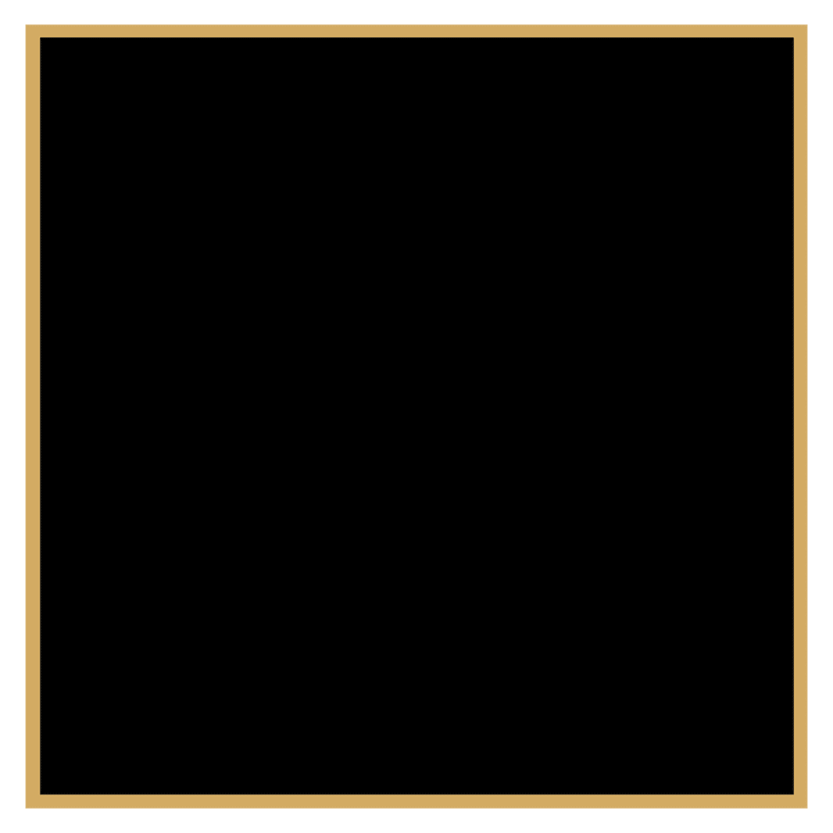 Black Brass Engraving Plates with Gold Border - Square