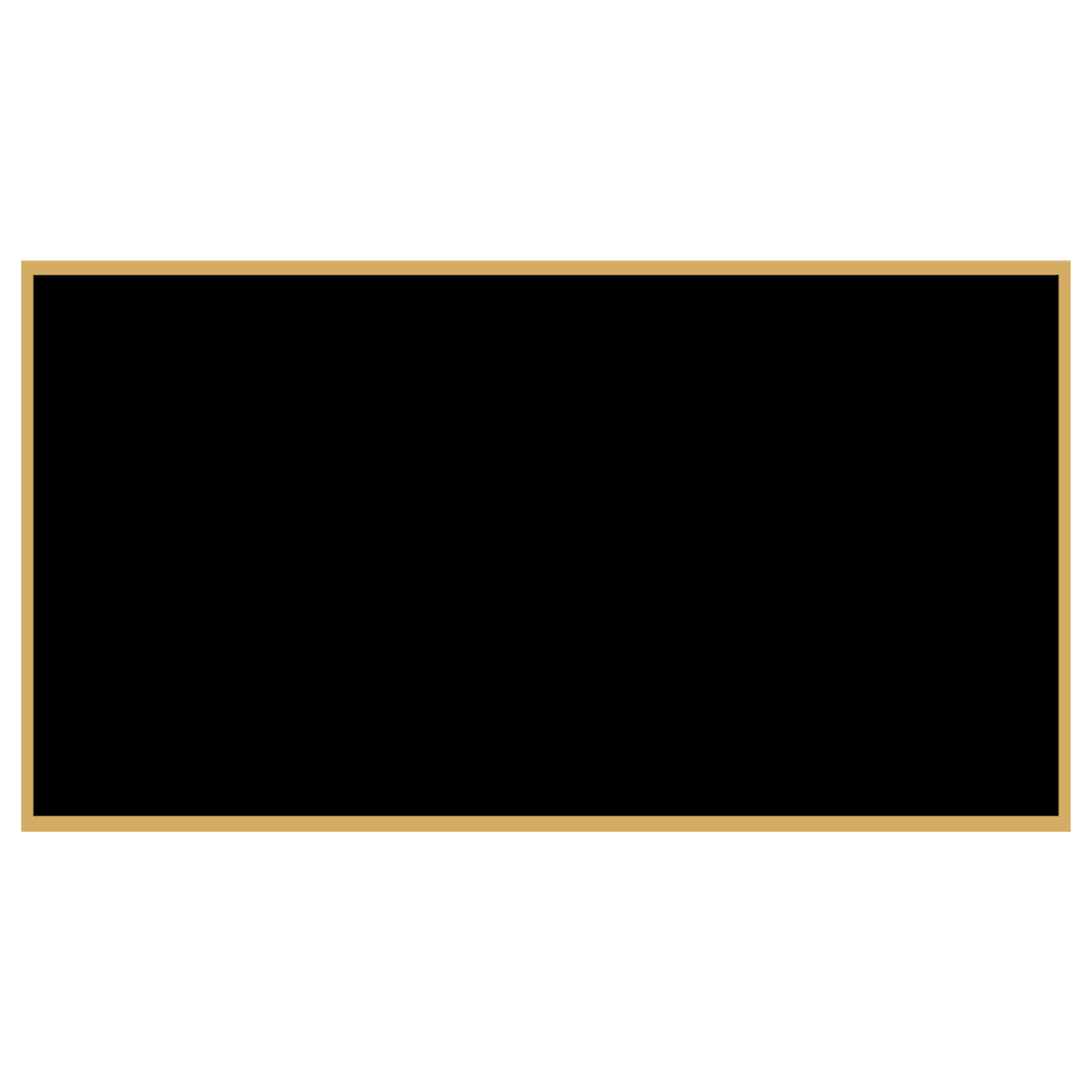 Black Brass Engraving Plates with Gold Border - Rectangle