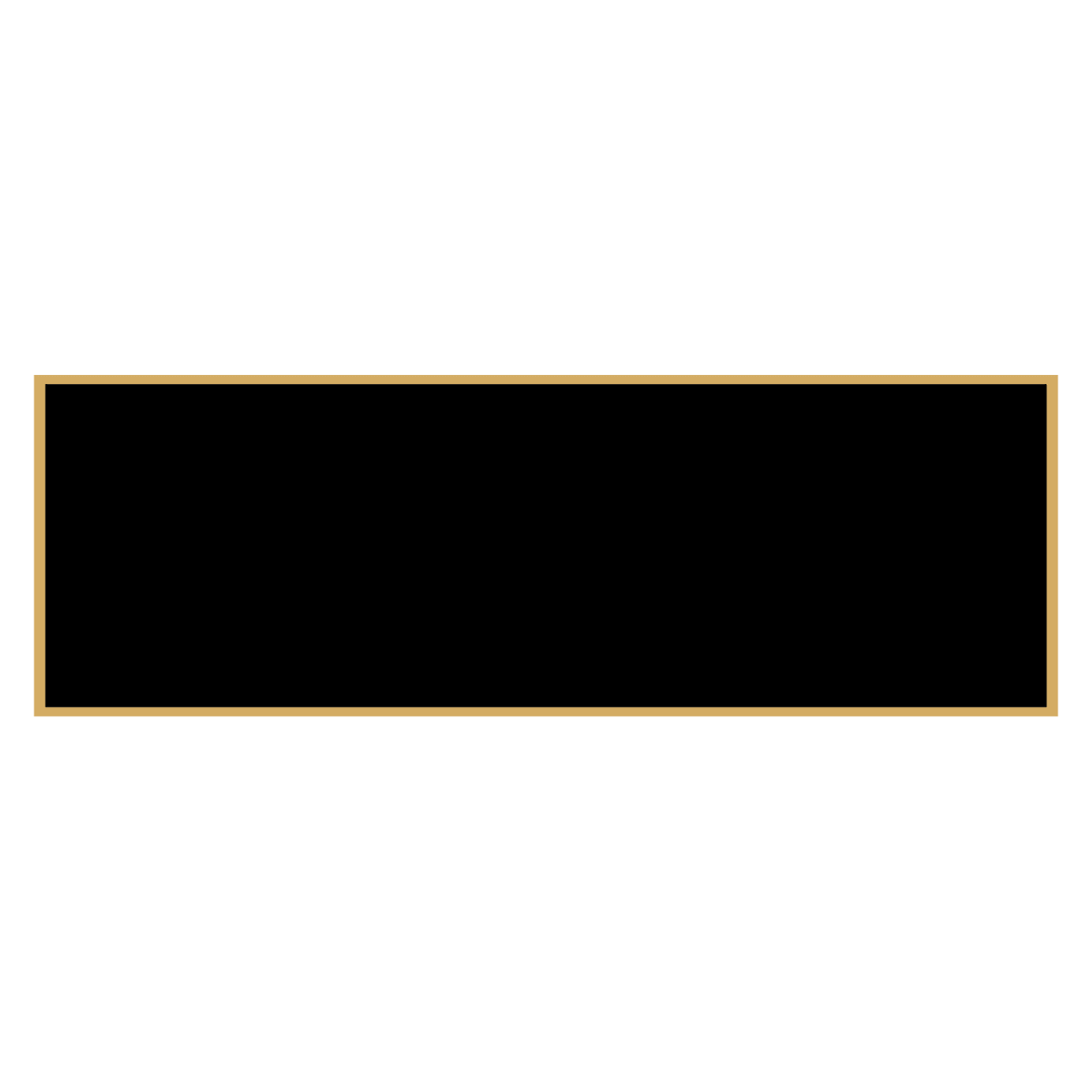 Black Brass Engraving Plates with Gold Border - Rectangle