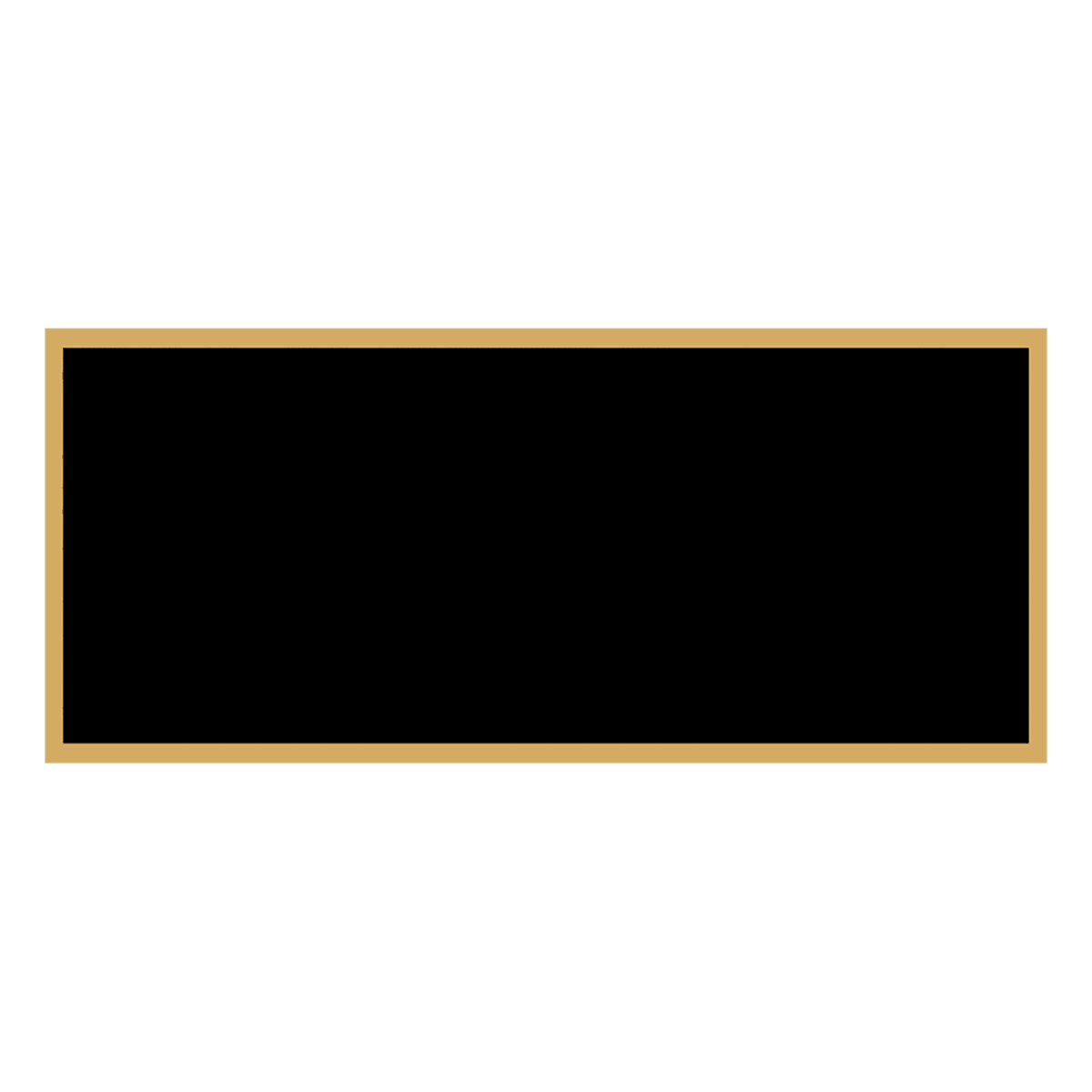 Black Brass Engraving Plates with Gold Border - Rectangle