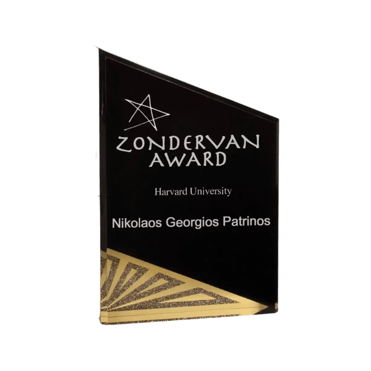 Black Diamond Acrylic Awards - Elegant Black & Gold Acrylic Displays Peak / 4" x 6"