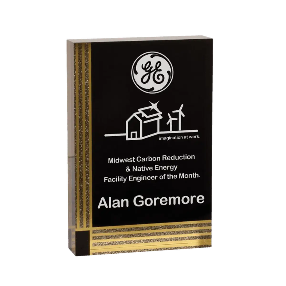 Black Diamond Acrylic Awards - Elegant Black & Gold Acrylic Displays Peak / 4" x 6"