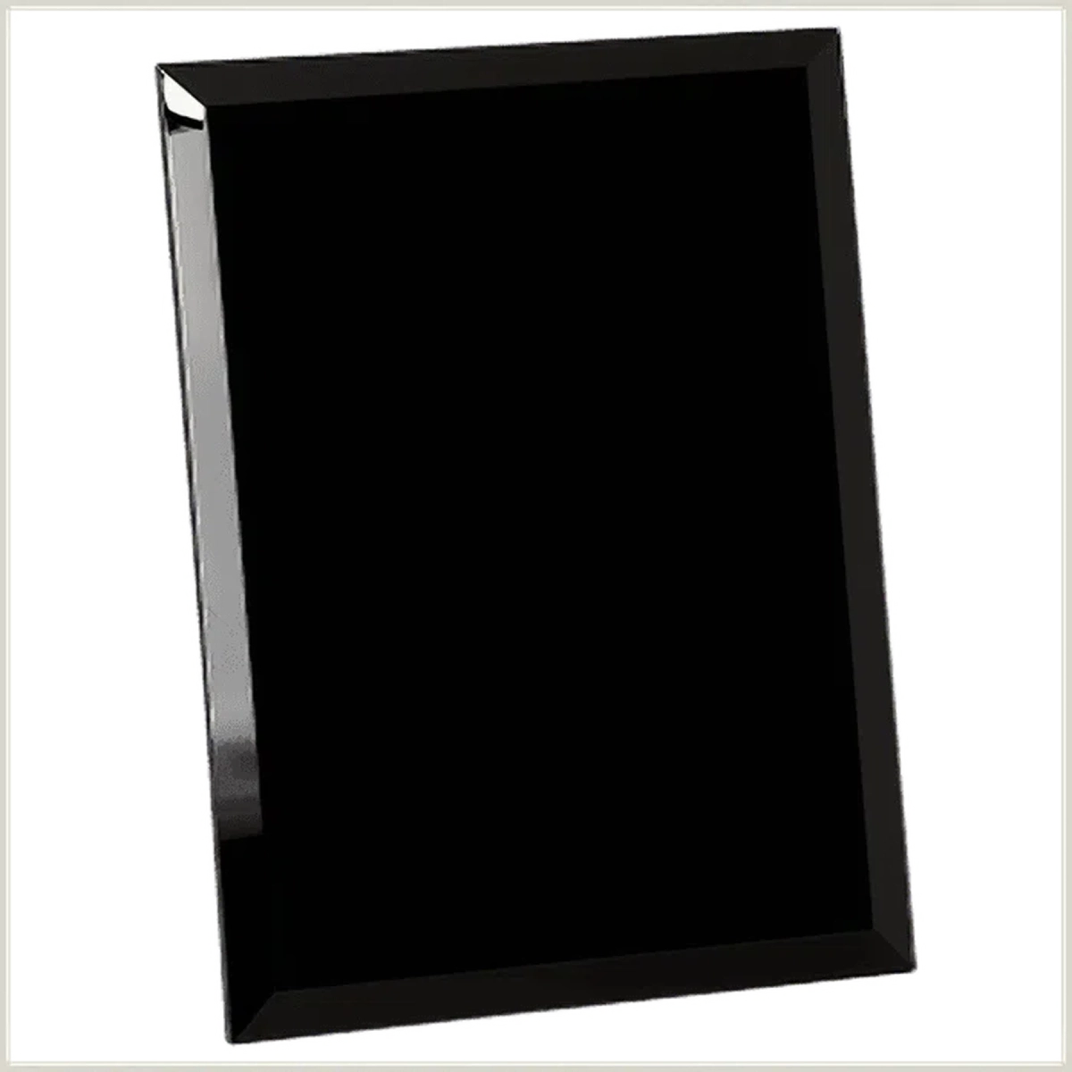 Engraved Mirror Glass Plaques for Recognition and Displays Black / 6" x 8"