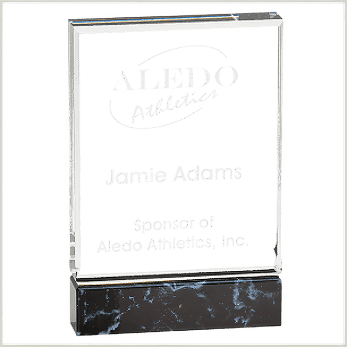 Black Marble Fusion Acrylic Award with Hydrofoil Base - 6" x 8"