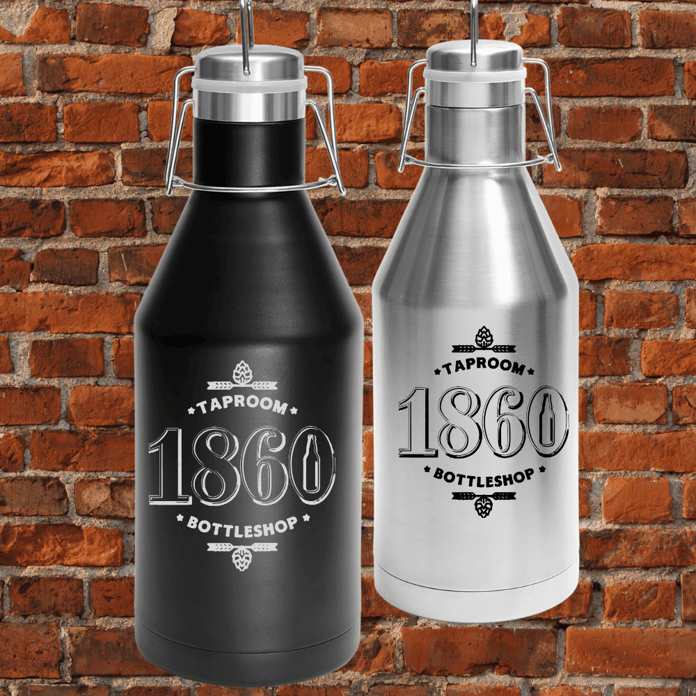 Personalized 1860 Growlers - 64 oz. Polar Camel Vaccuum Insulated Stainless / Classic Logo