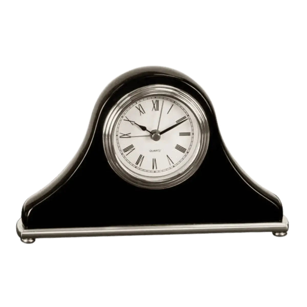 Custom Engraved Desk and Mantle Clocks with High Gloss Piano Finish Rail Station Station Desk Clock (Rosewood Piano Finish) / 7" x 9" / European-Styled Rail Station Post (Brass Plate Included)