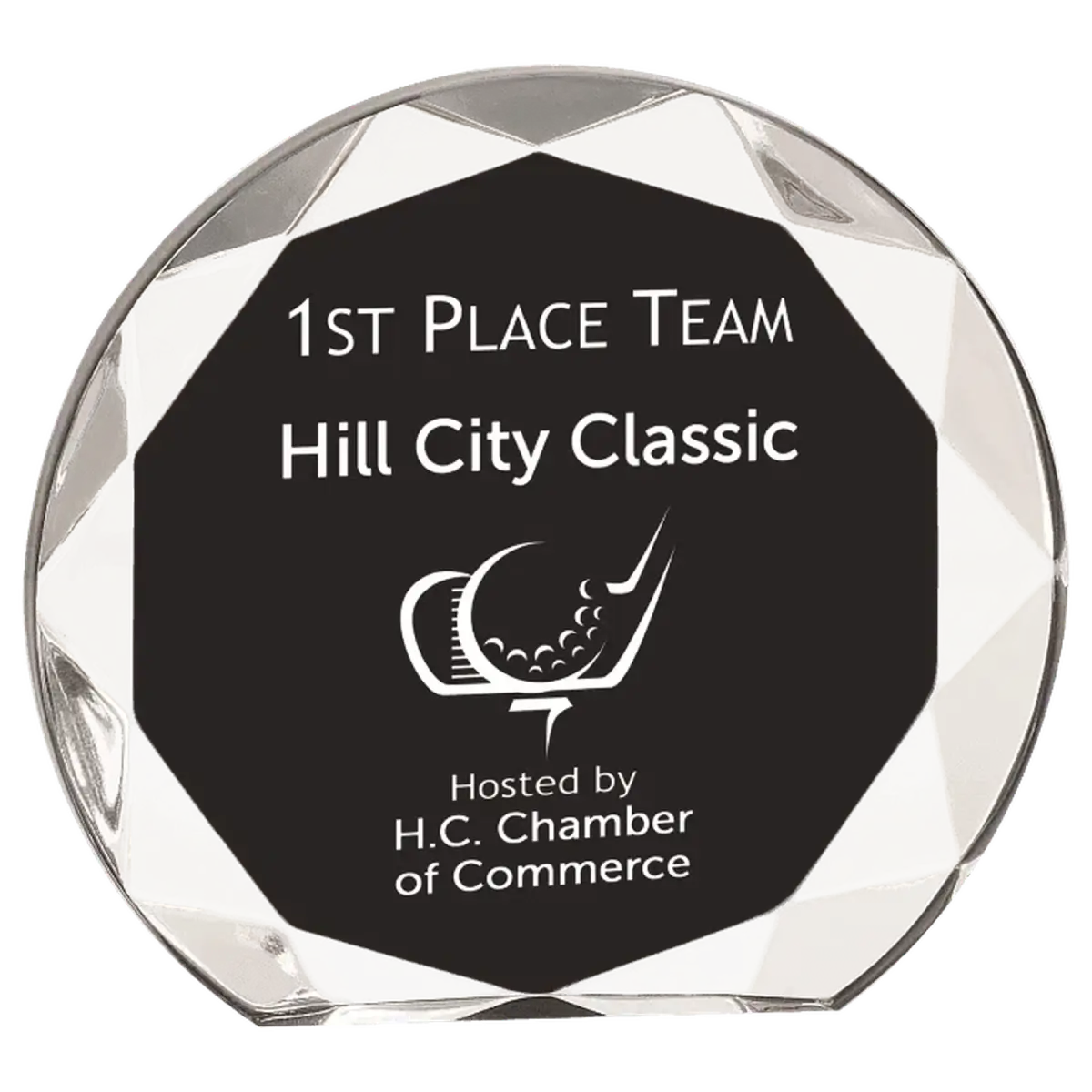 Sunburst Acrylic Award Rounds - Engraved Award Recognition in Vibrant Colors Black / 5 1/2" / Acrylic