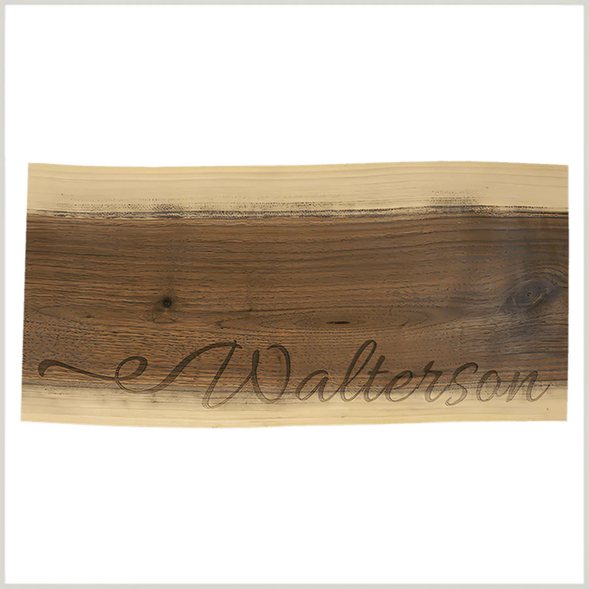 Custom Engraved Live Edge Black Walnut Cutting and Charcuterie Board 18 x 8