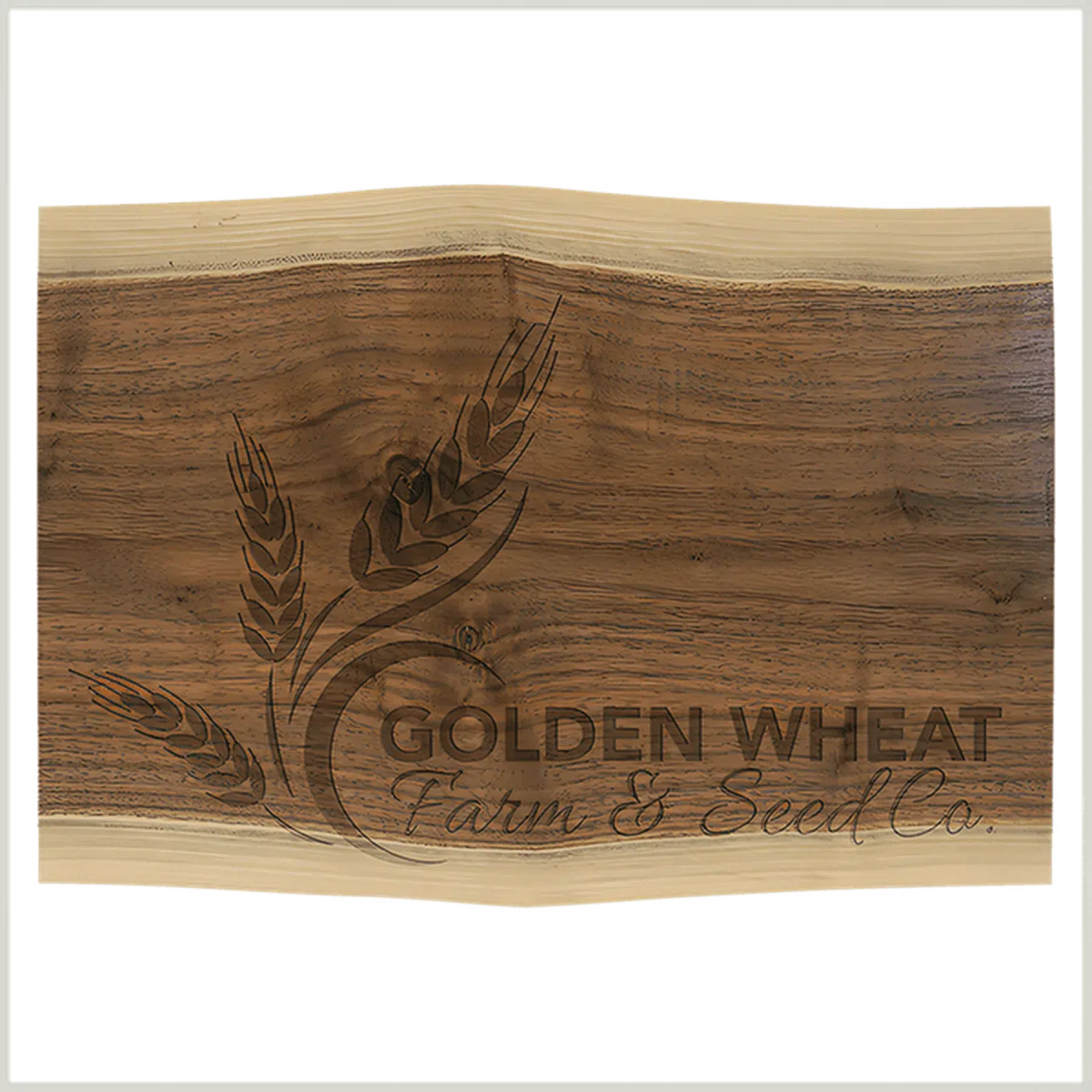 Custom Engraved Live Edge Black Walnut Cutting and Charcuterie Board 13 3 /4 x 9 3/4