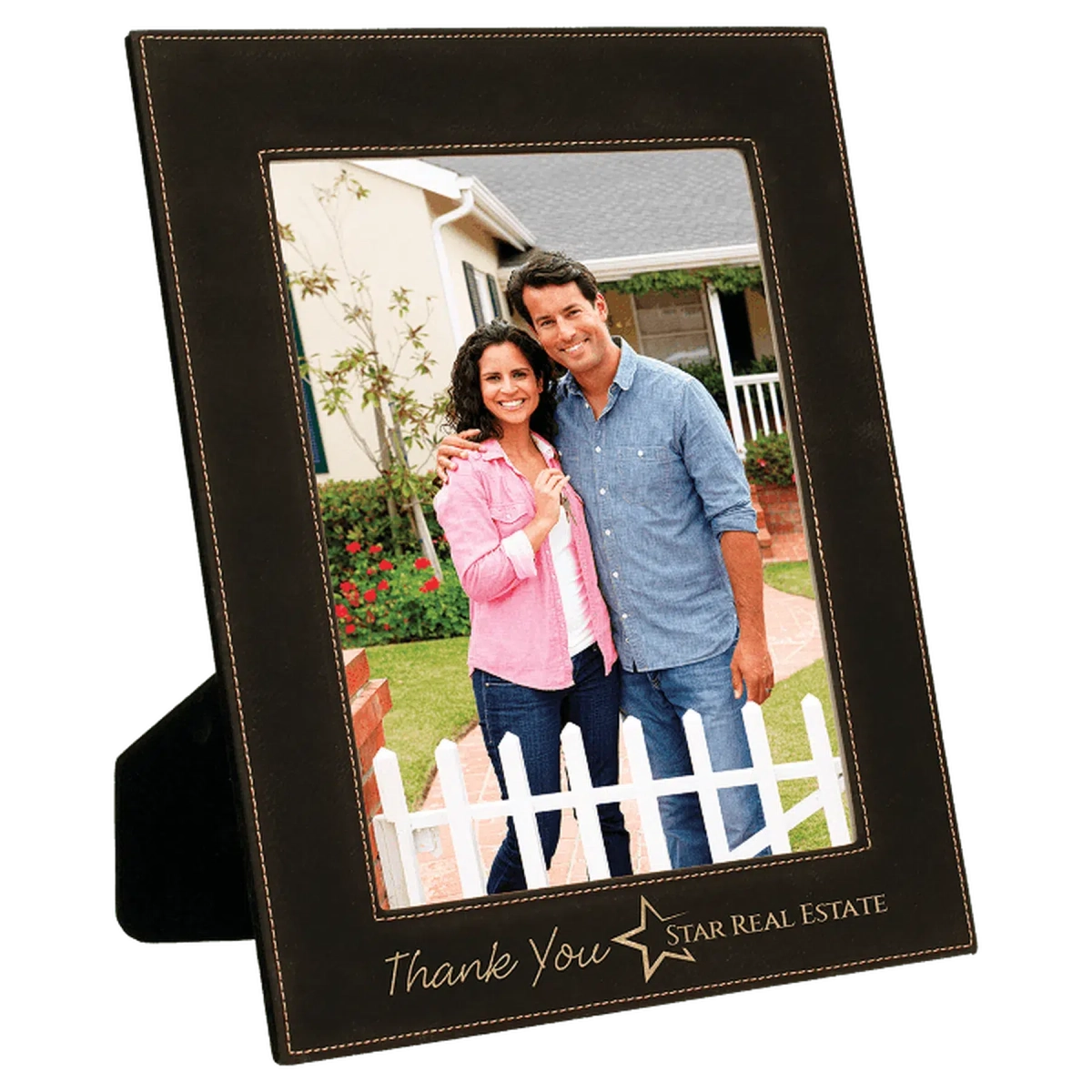 Black/Gold Leatherette Frame (Various Sizes) 8" x 10"