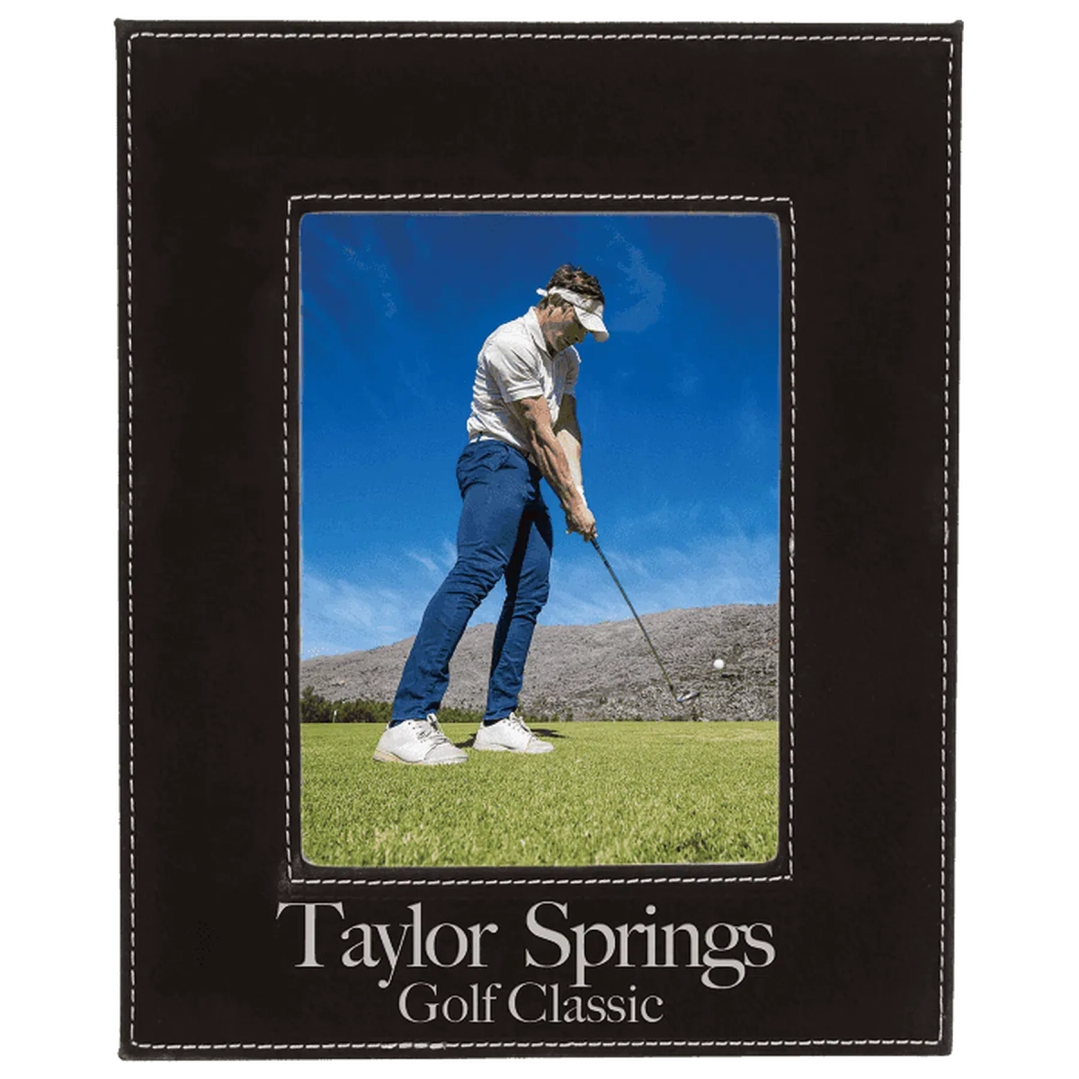 Black/Silver Leatherette Frame (Various Sizes) 5" x 7"