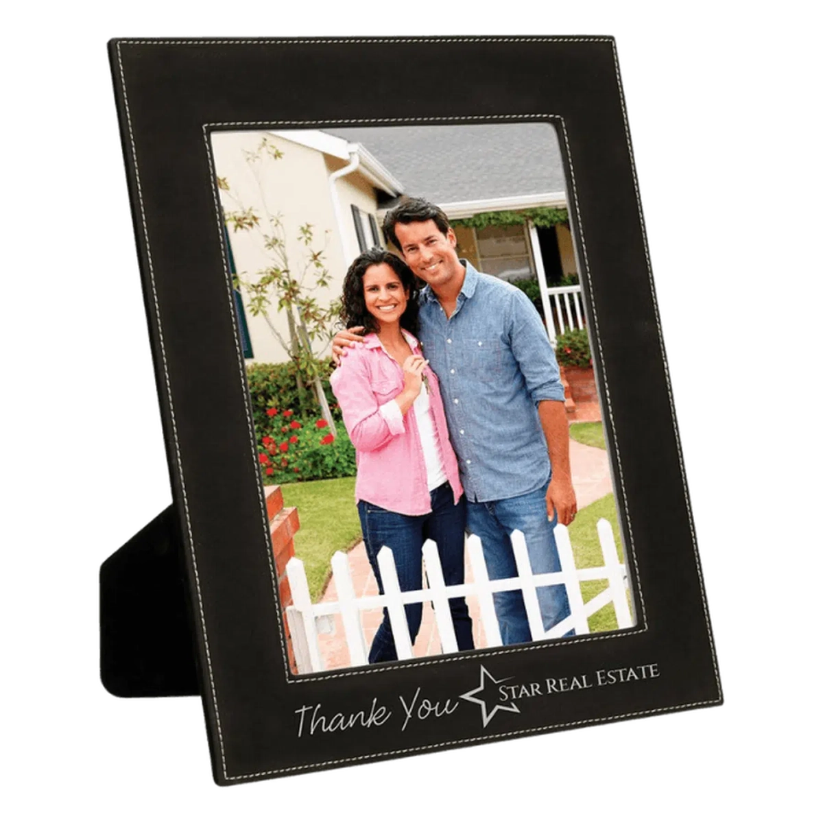 Black/Silver Leatherette Frame (Various Sizes) 8" x 10"
