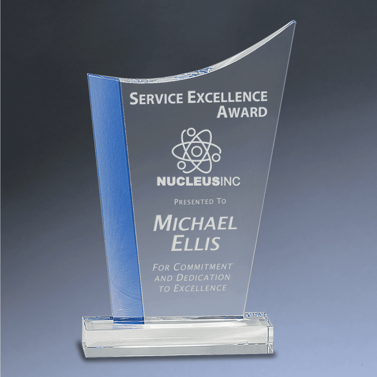 Blue Edge Crystal Awards – Personalized Corporate Recognition - Crest