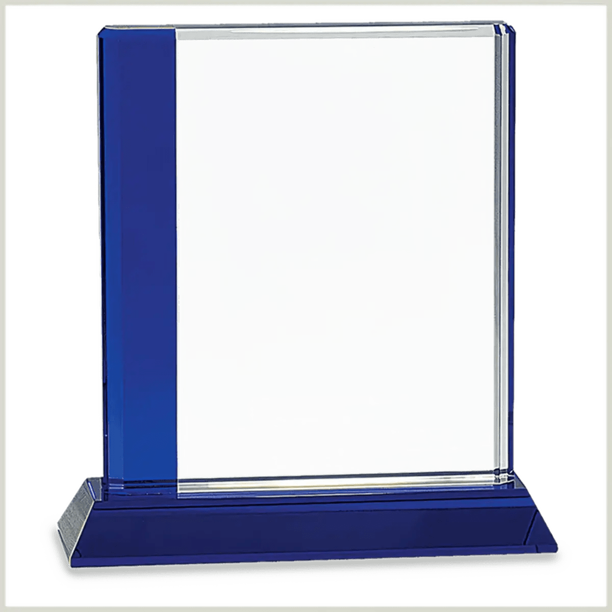 Blue Edge Crystal Awards – Personalized Corporate Recognition - Rectangle