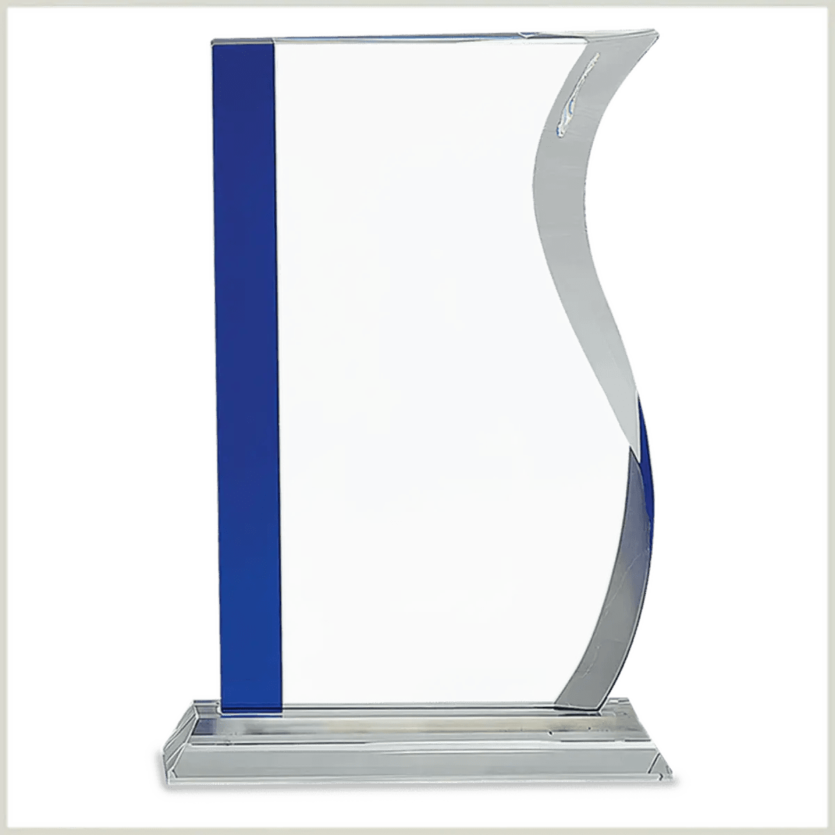 Blue Edge Crystal Awards – Personalized Corporate Recognition - Rectangle