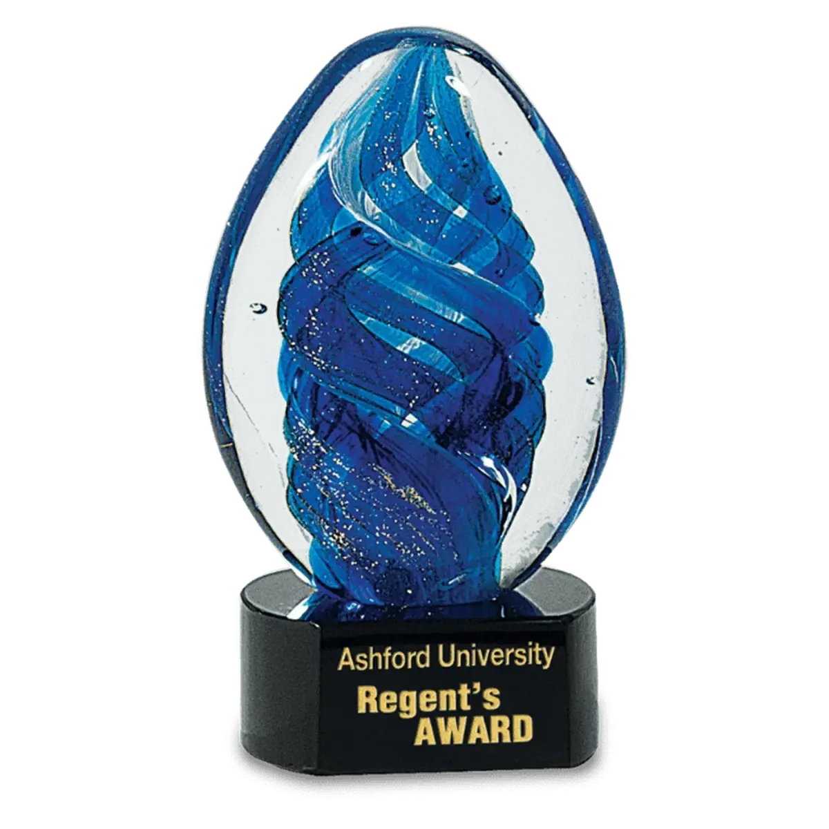 Blue Oval Swirl Art Glass Default Title