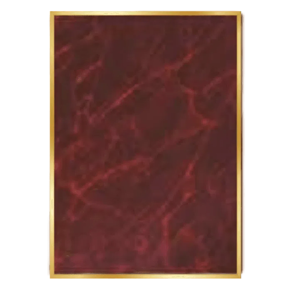 Engraved Brass Plated Steel Plaque Plates (6 Sizes) Gold Engraving Red Marble / 3" x 5"