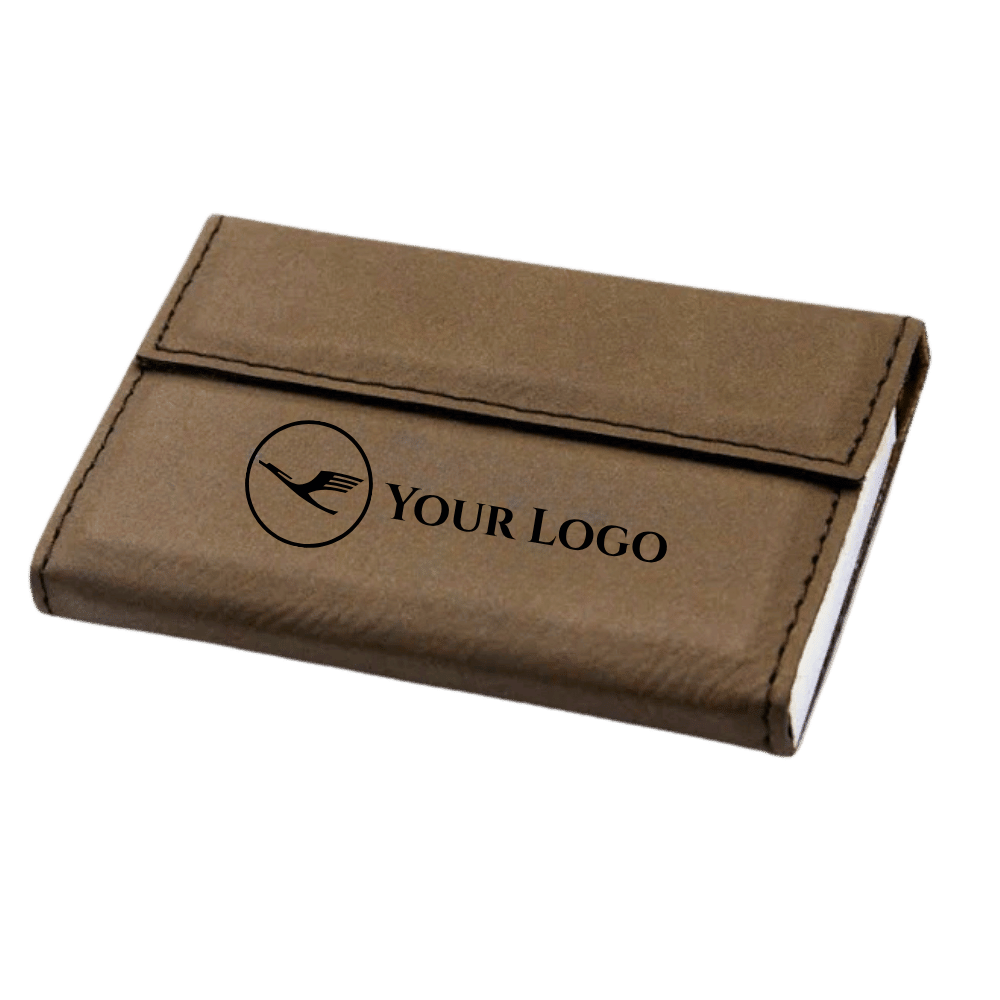 Business Card Case - Hard Shell Leatherette with Magnetic Closure - Red