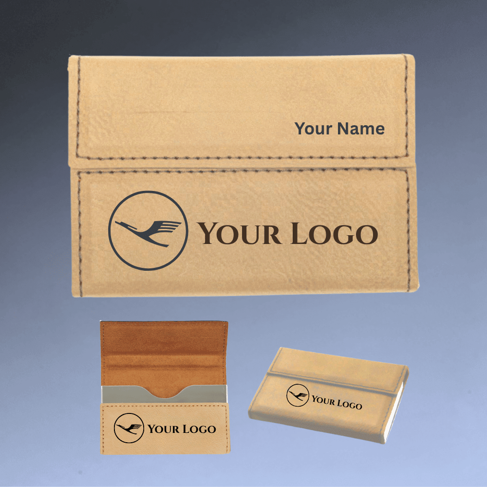 Business Card Case - Hard Shell Leatherette with Magnetic Closure - White