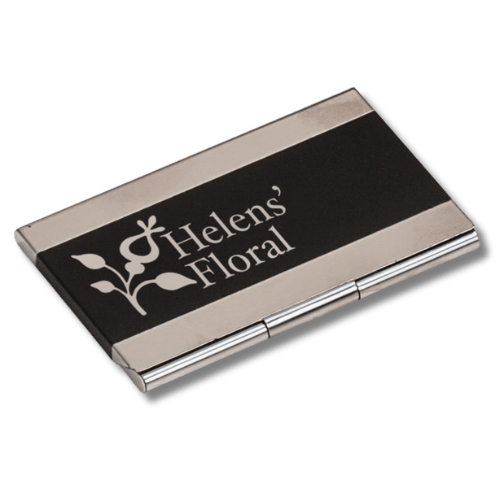 Business Card Cases – Wood and Stainless Steel Styles - Black Stainless Steel