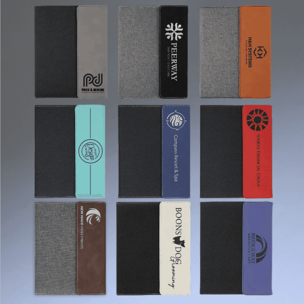 Canvas Portfolios - With Notepad and Magnetic Closure - Gray
