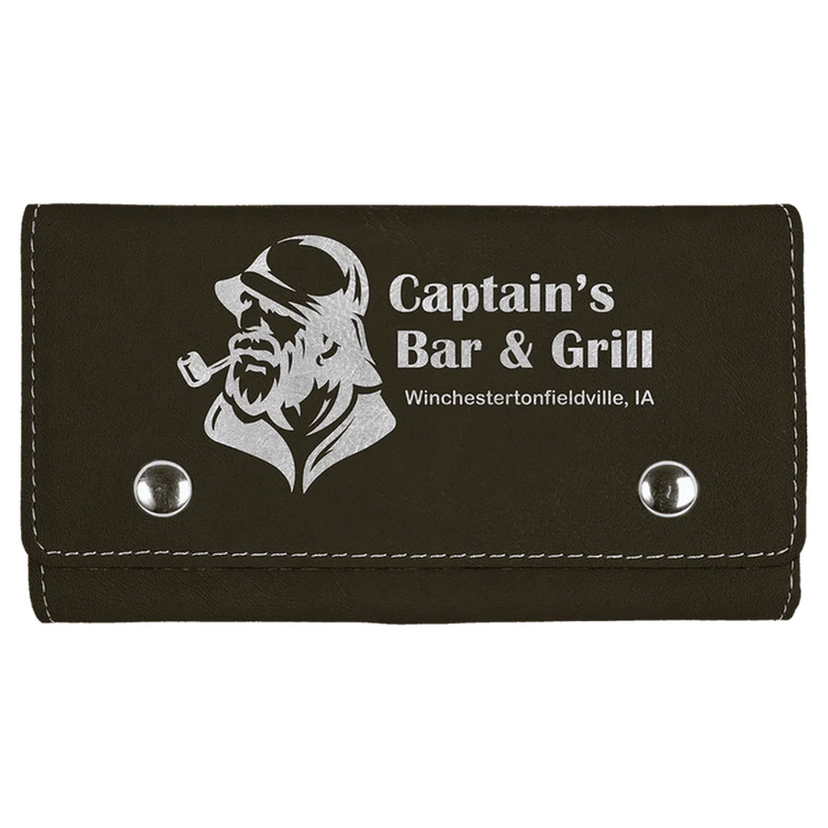 Personalized Card & Dice Set – Custom Game Set in Leatherette Case Black/Gold / Leatherette