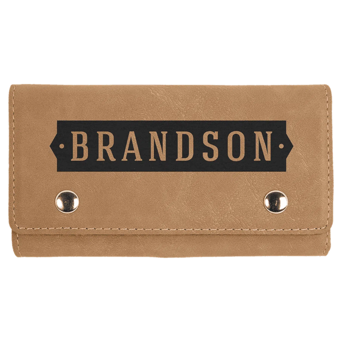 Personalized Card & Dice Set – Custom Game Set in Leatherette Case Light Brown / Leatherette