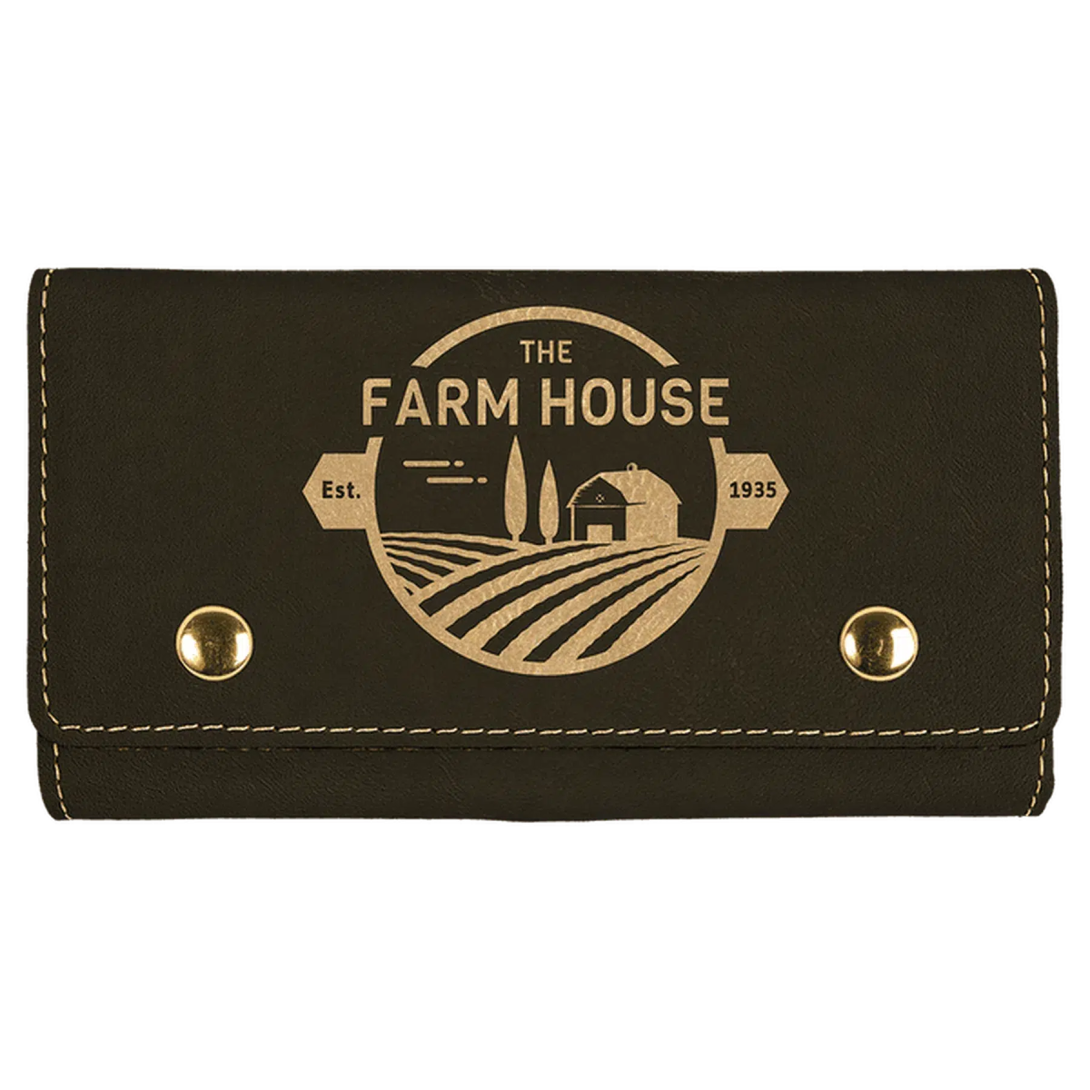 Personalized Card & Dice Set – Custom Game Set in Leatherette Case Black/Gold / Leatherette